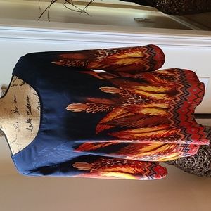 Pink Owl 3/4 Lenght Sleeve Multi-Colored Shirt